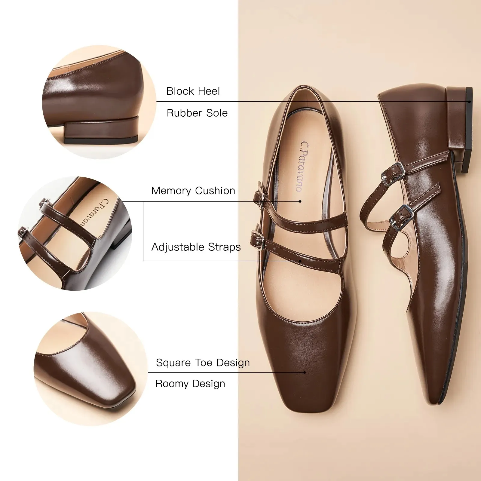 Double-Straps Block Heel Mary Jane (Alyssa A