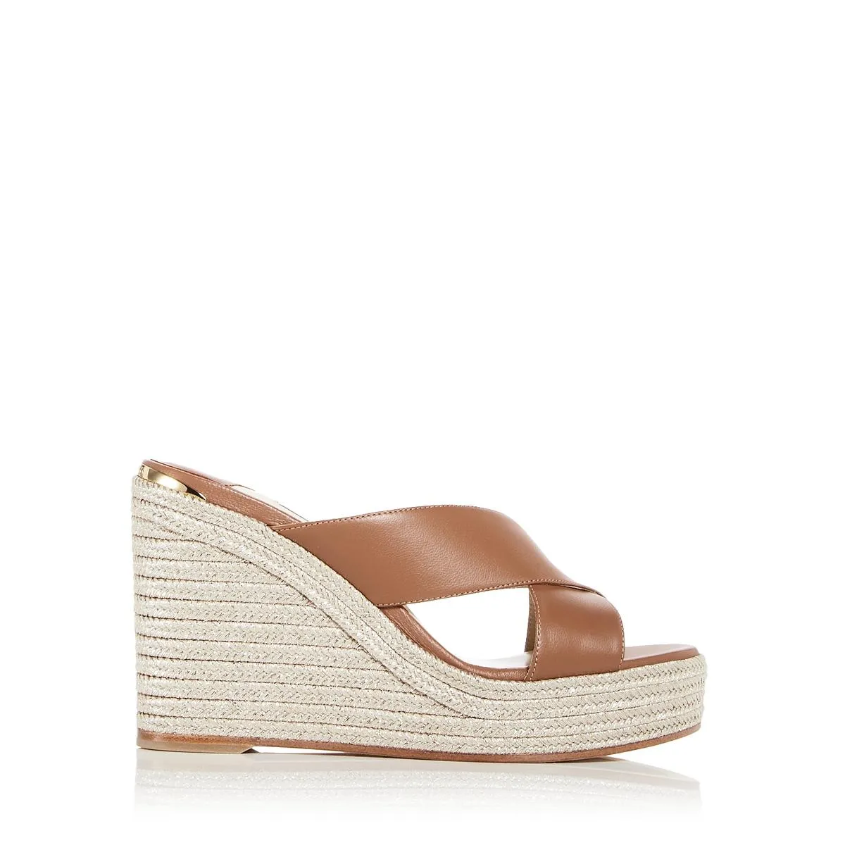 Dovina 100 Womens Metallic Leather Wedge Sandals