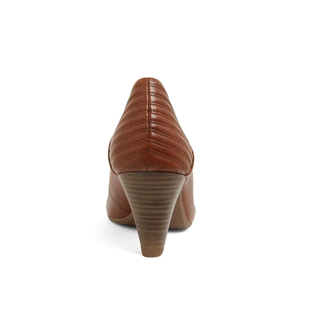 Edina Heel in Cognac Leather