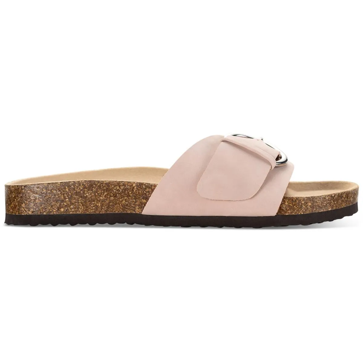 Elisaa Womens Faux Leather Footbed Slide Sandals