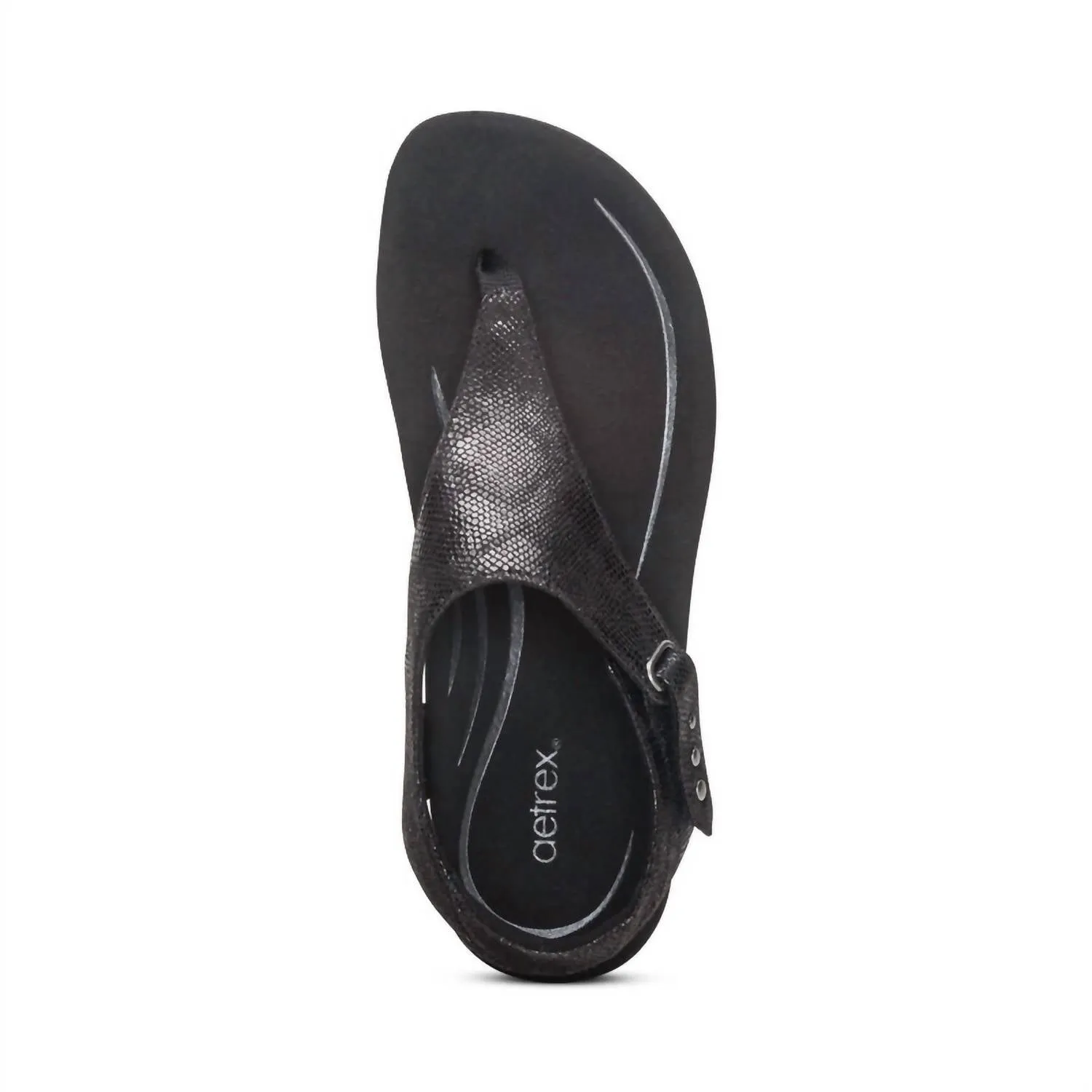 Ellie Adjustable Quarter Strap Sandal In Black