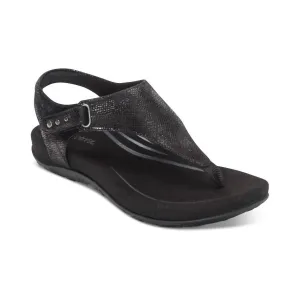 Ellie Adjustable Quarter Strap Sandal In Black
