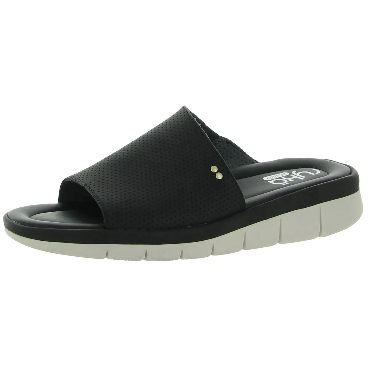 Ellie Womens Padded Insole Perforated Slide Sandals