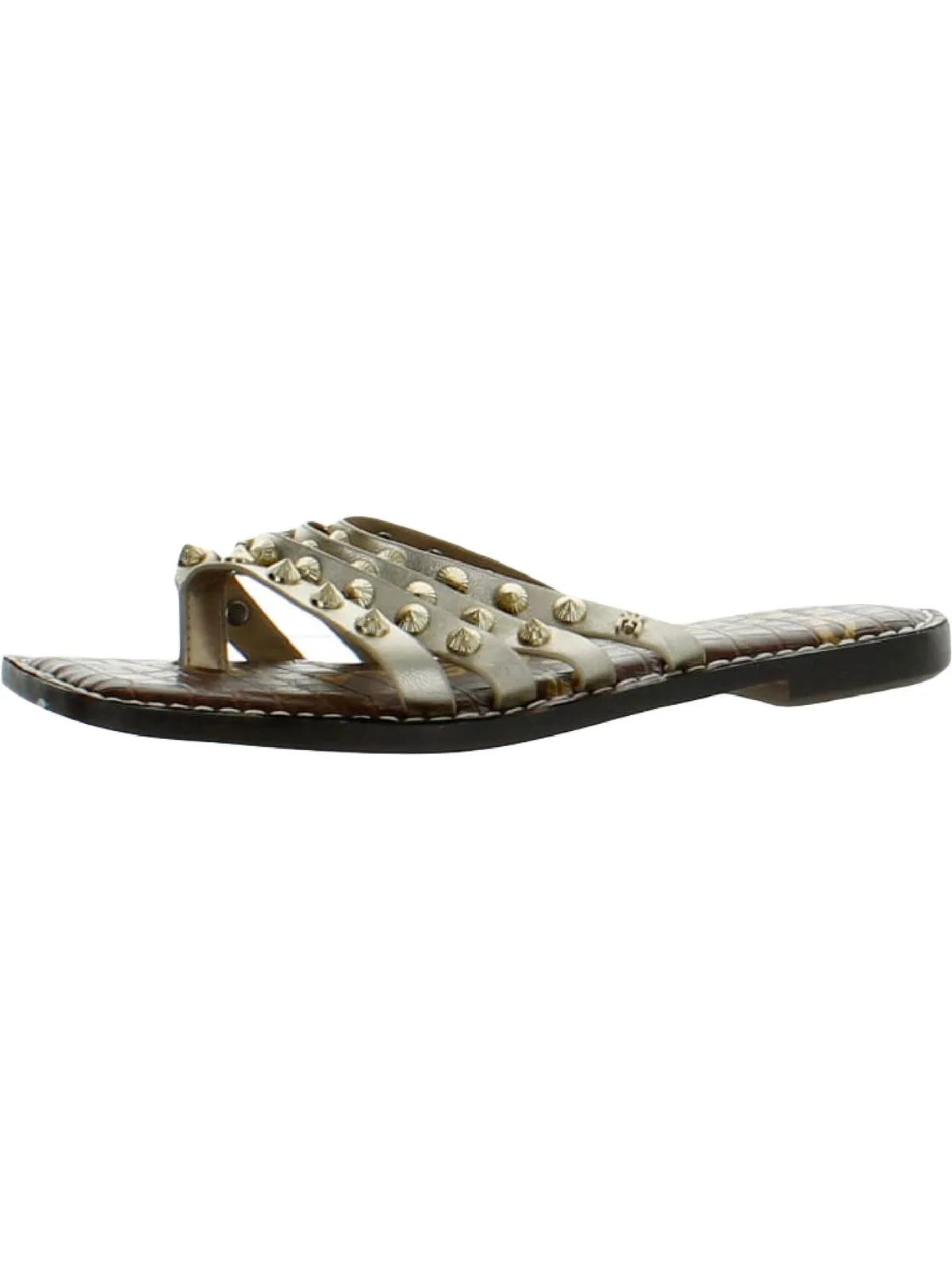 Eloise Womens Leather Studded Thong Sandals