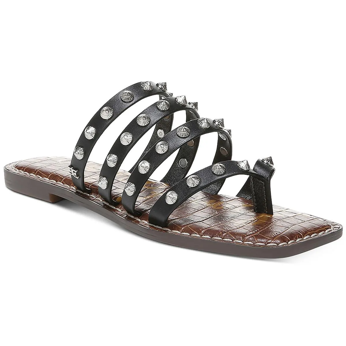 Eloise Womens Leather Studded Thong Sandals