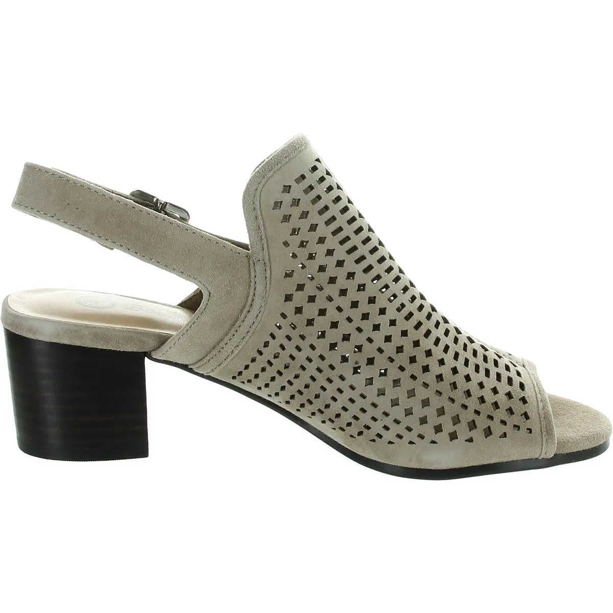 EMMALYN Womens Laser Cut Leather Block Heels