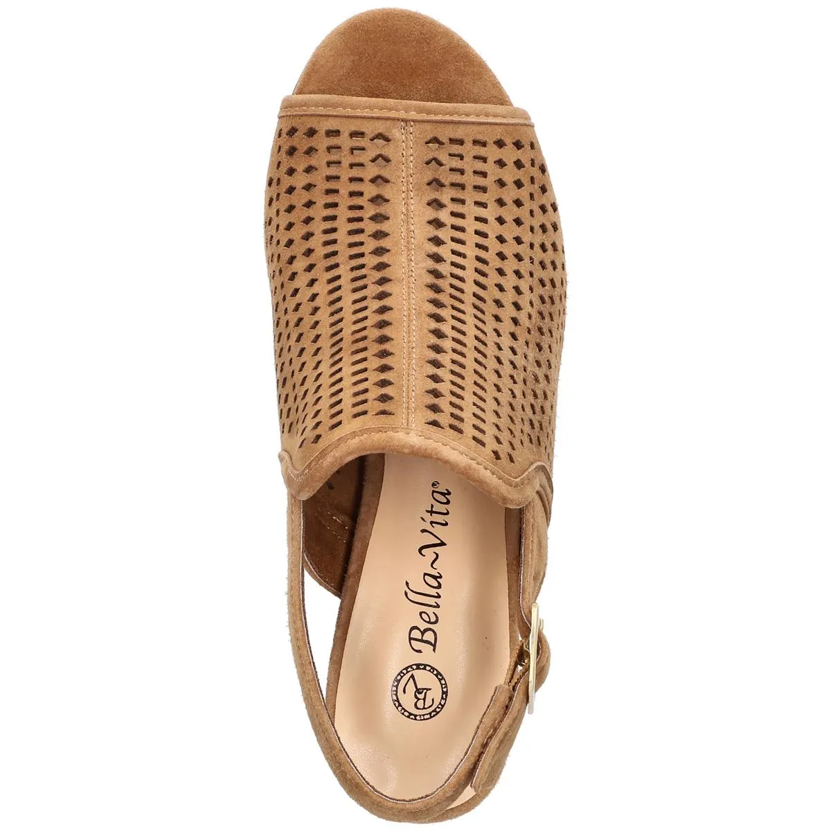 EMMALYN Womens Laser Cut Leather Block Heels