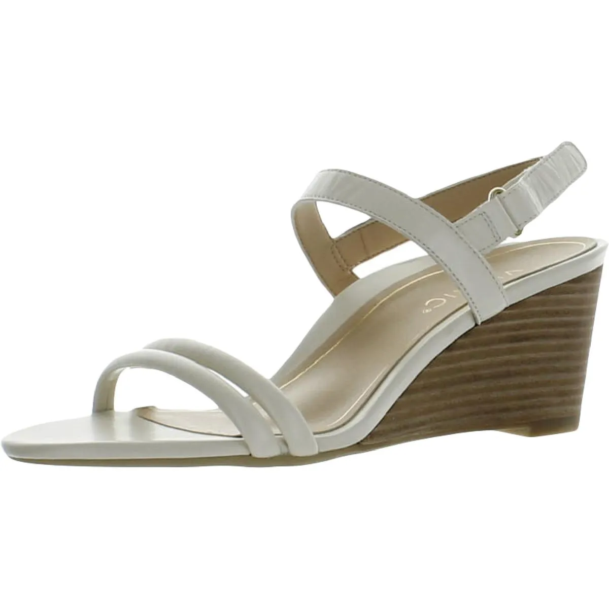 Emmy Womens Leather Ankle Strap Wedge Sandals