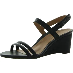 Emmy Womens Leather Ankle Strap Wedge Sandals