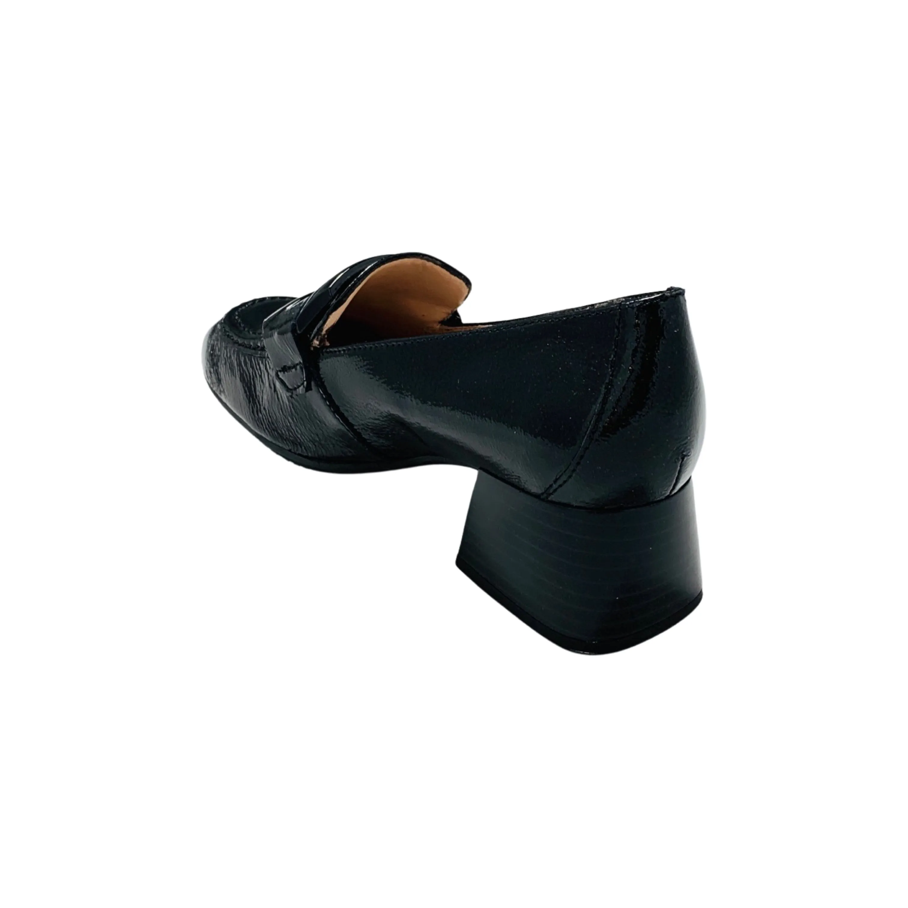 Etna Black Patent Low Heel Loafer