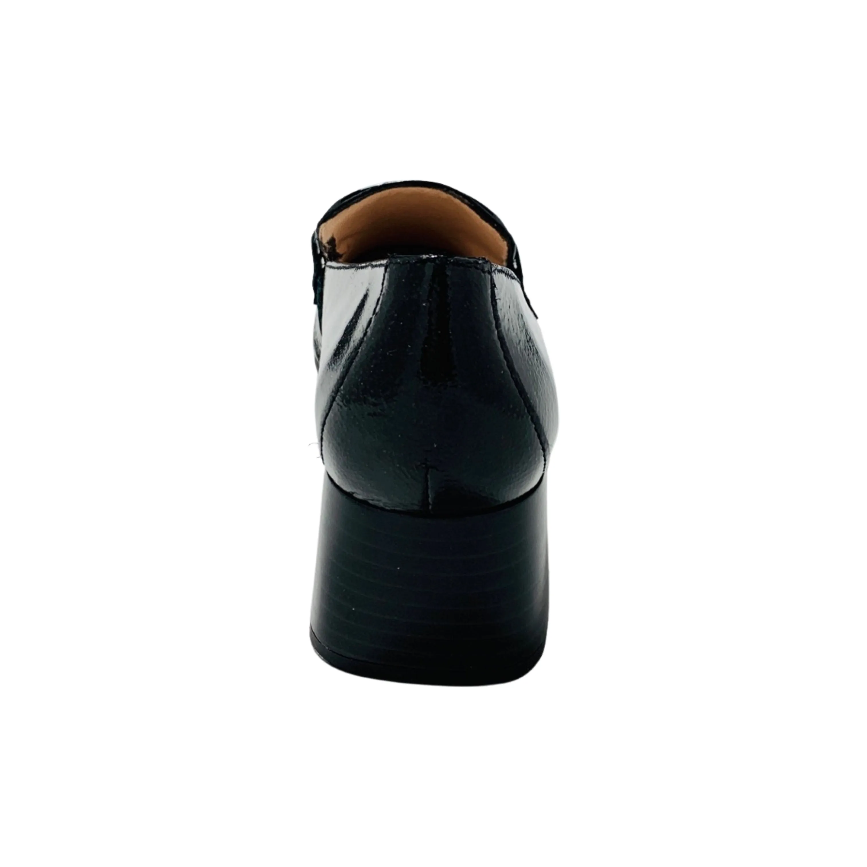Etna Black Patent Low Heel Loafer