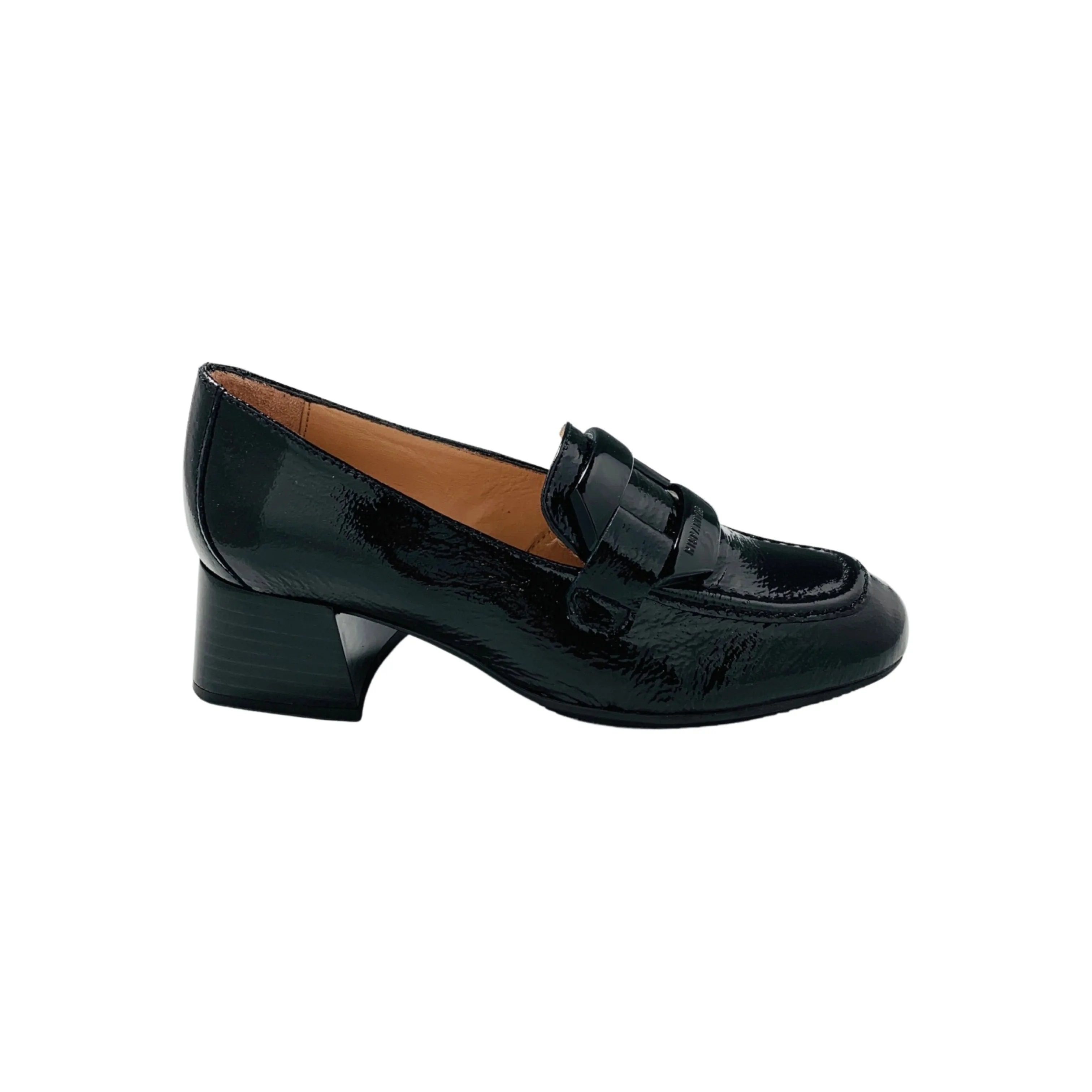 Etna Black Patent Low Heel Loafer