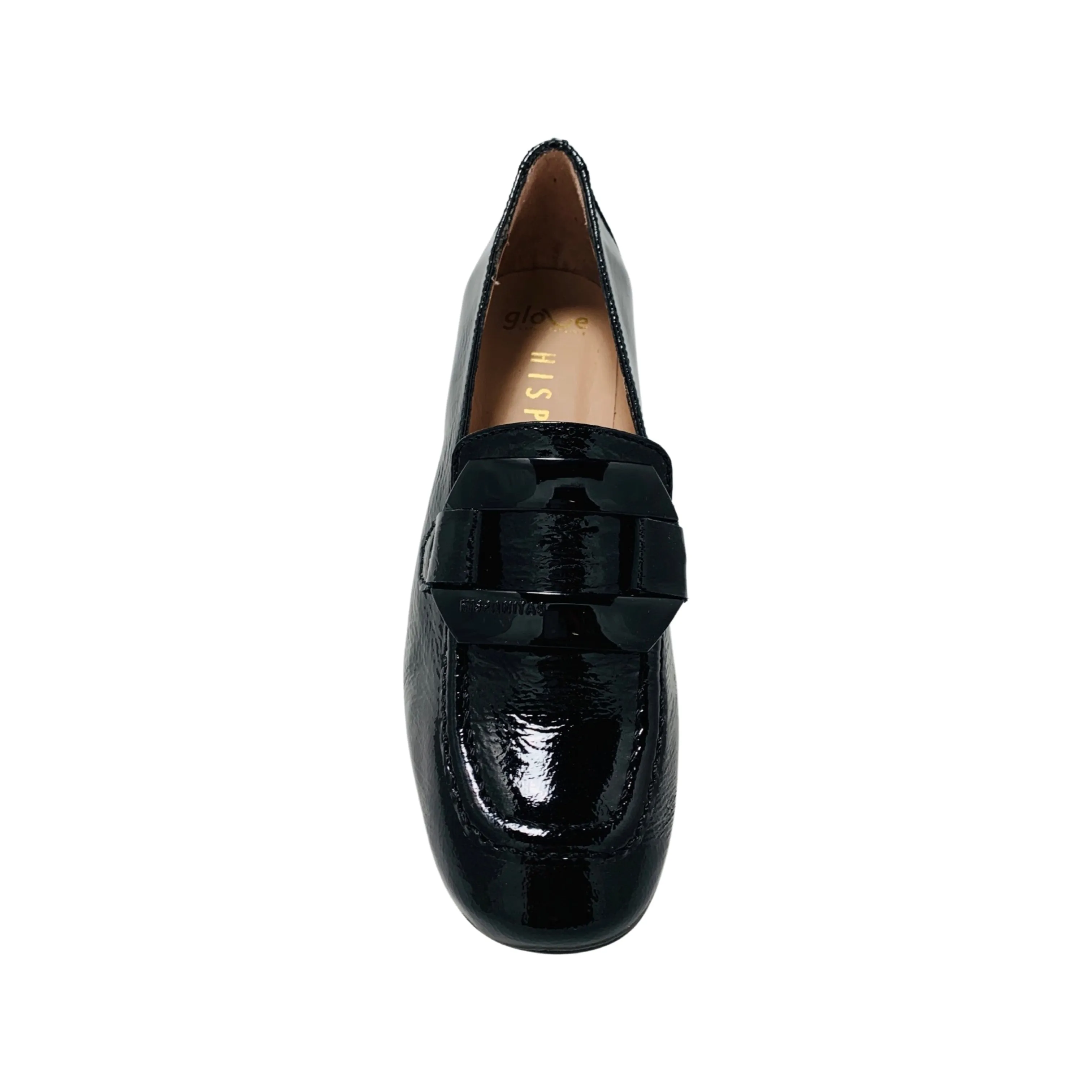 Etna Black Patent Low Heel Loafer