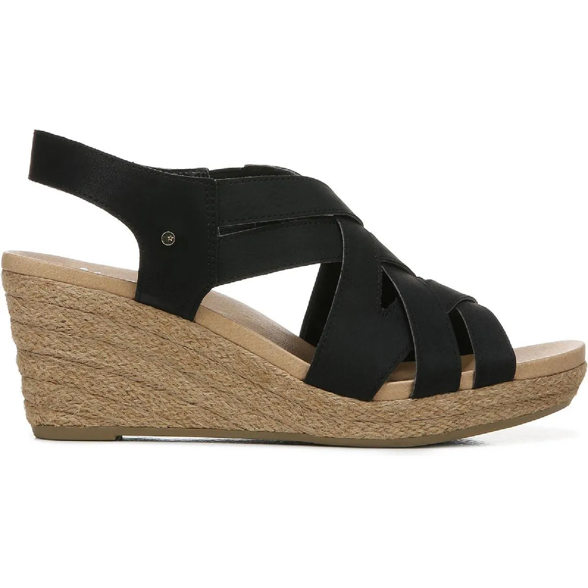 Everlasting Womens Faux Leather Wedge Sandals