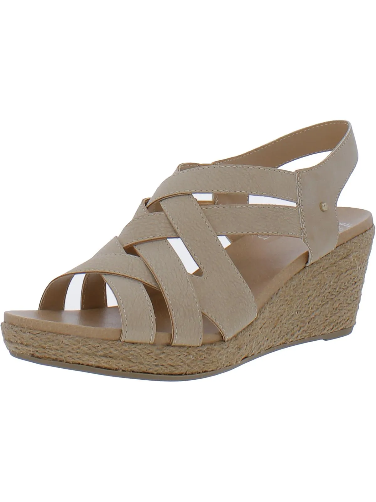 Everlasting Womens Faux Leather Wedge Sandals