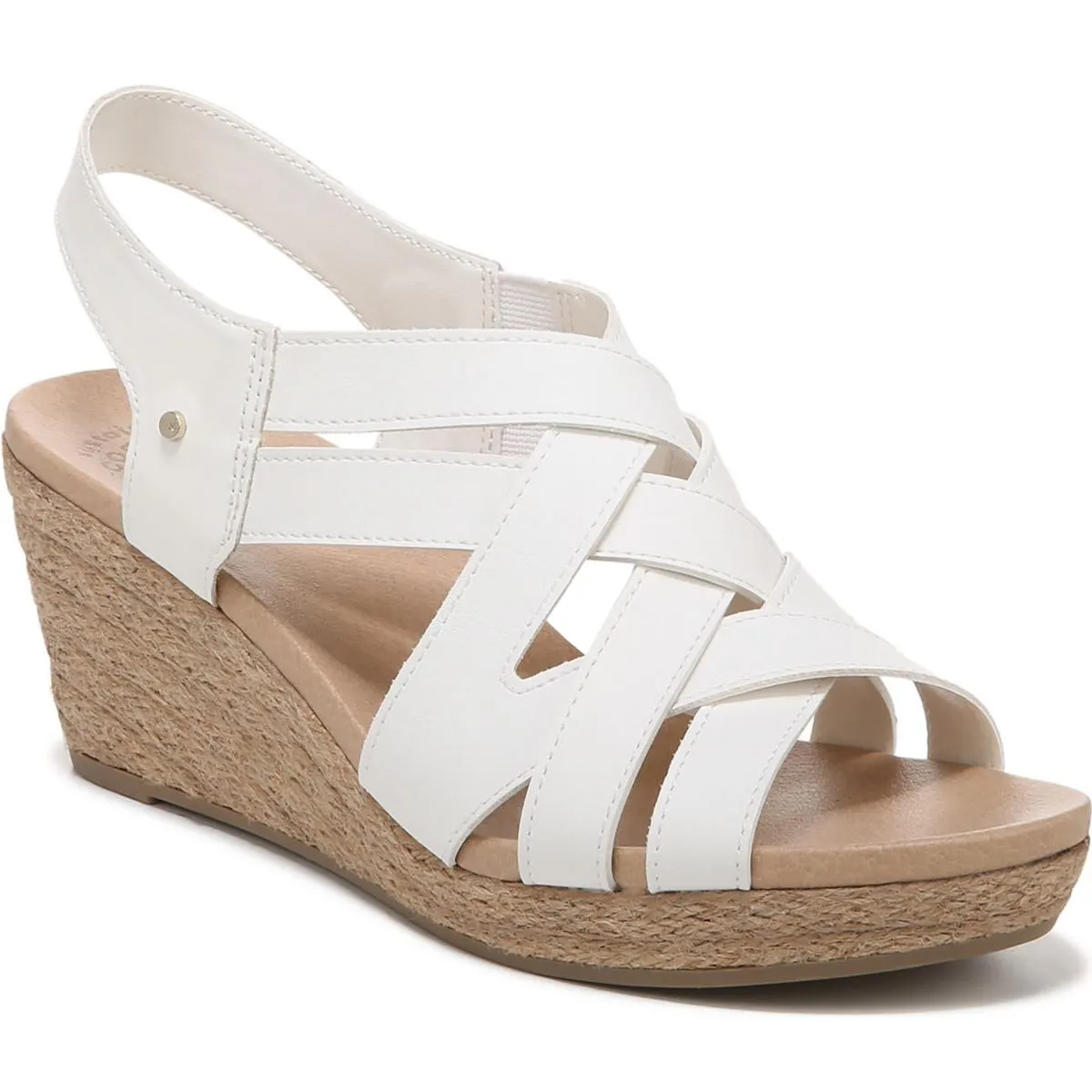 Everlasting Womens Faux Leather Wedge Sandals