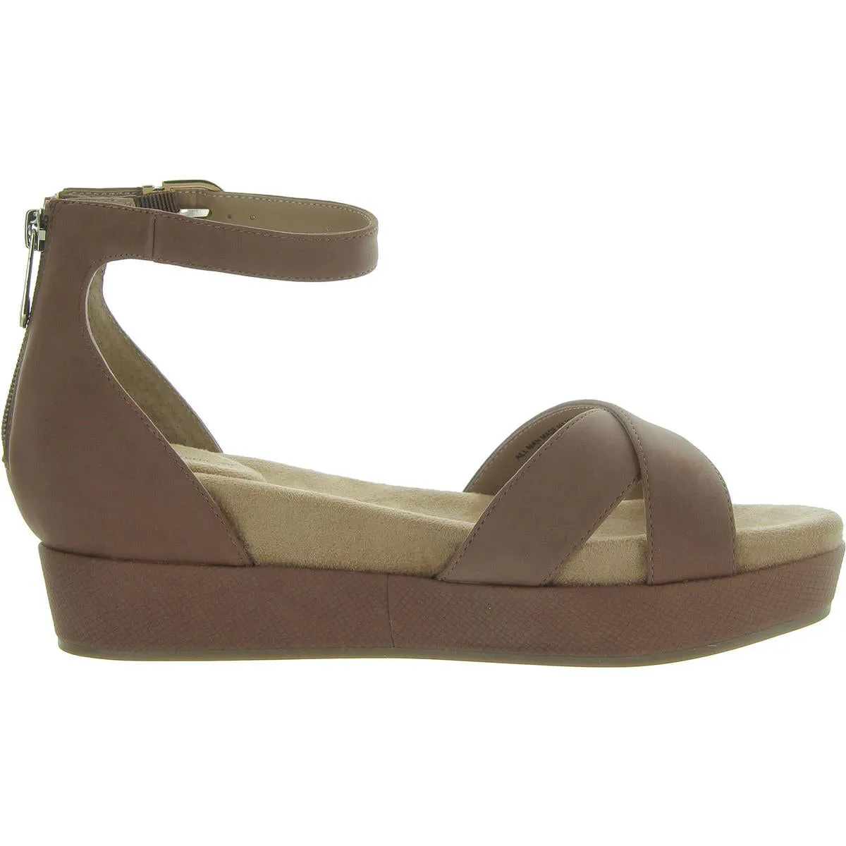 Evieen Womens Nubuck Buckle Platform Sandals