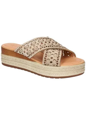 EXA-ITALY Womens Leather Open Toe Platform Sandals