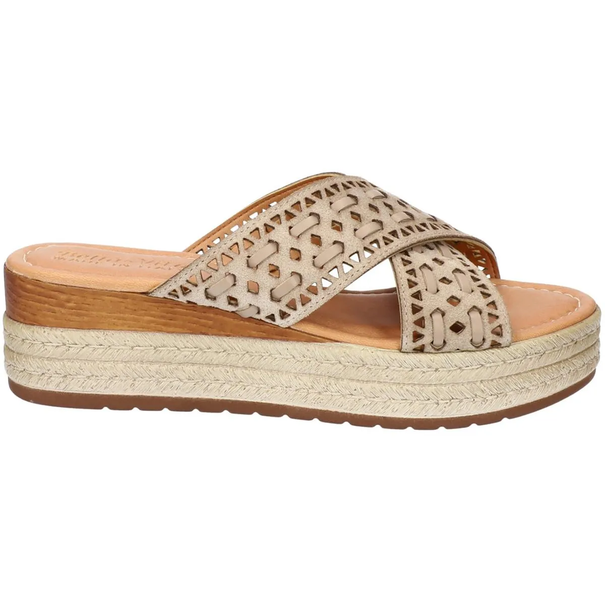EXA-ITALY Womens Leather Open Toe Platform Sandals