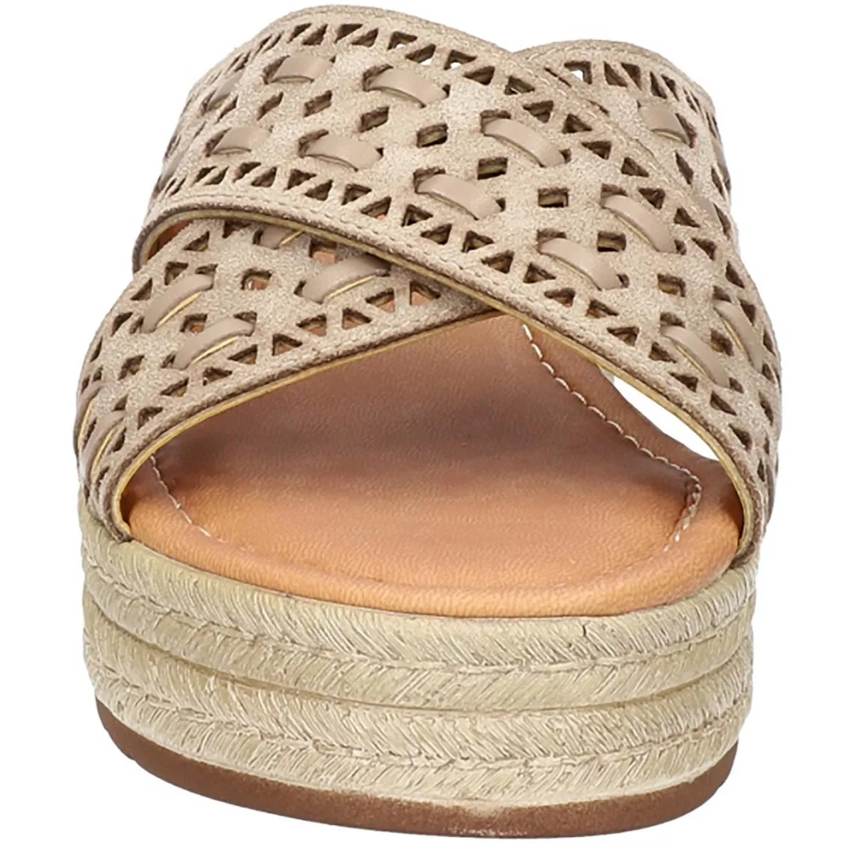 EXA-ITALY Womens Leather Open Toe Platform Sandals