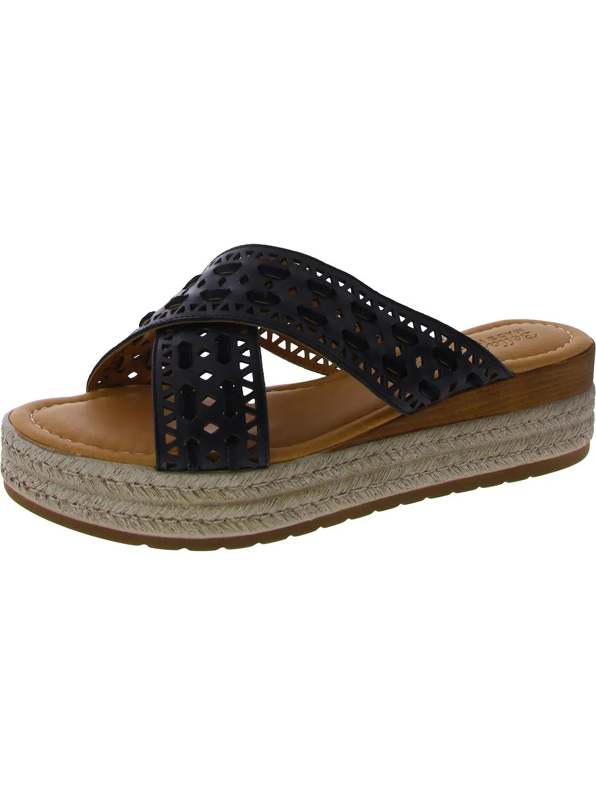 EXA-ITALY Womens Leather Open Toe Platform Sandals