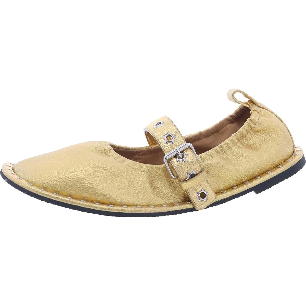 Falabella  Womens Faux Leather Round Toe Ballet Flats