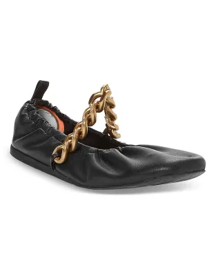 Falabella  Womens Faux Leather Round Toe Ballet Flats