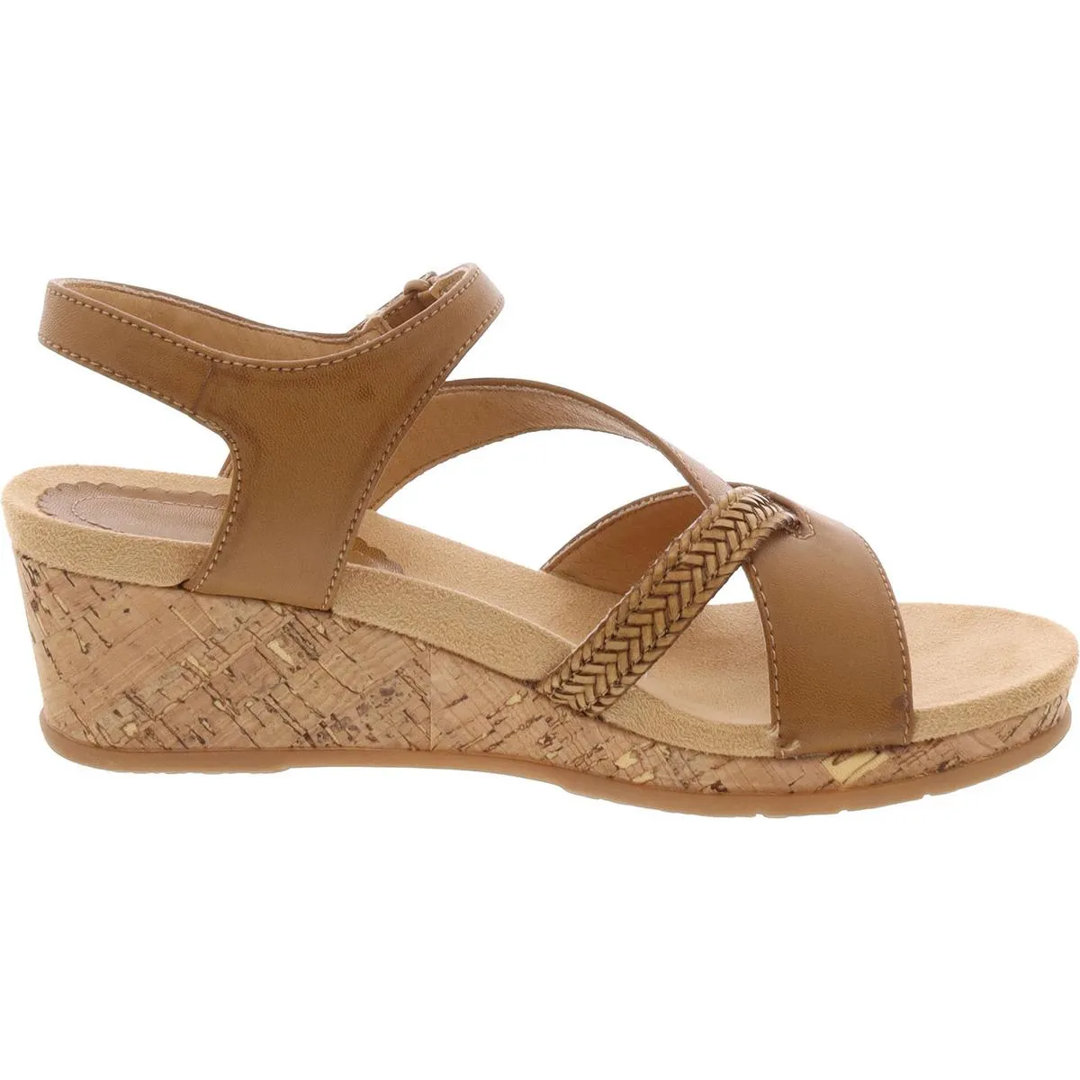 Farah Womens Faux Leather Braided Wedge Sandals