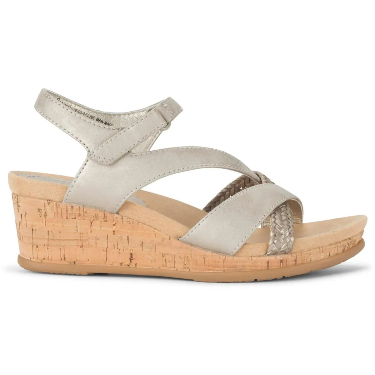 Farah Womens Faux Leather Braided Wedge Sandals