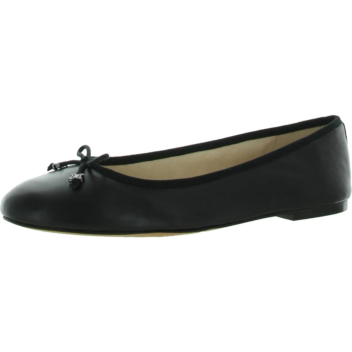 Felicia Luxe Womens Leather Bow Ballet Flats