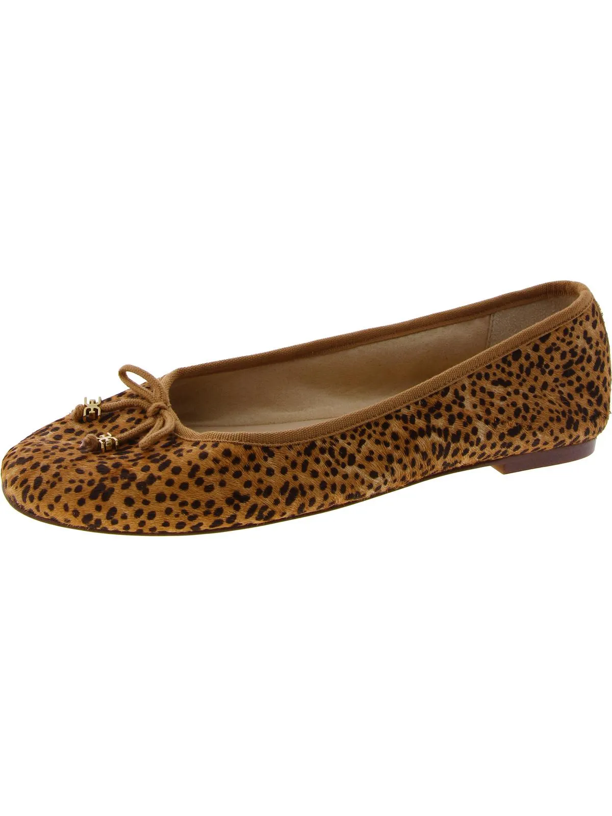 Felicia Luxe Womens Leather Bow Ballet Flats