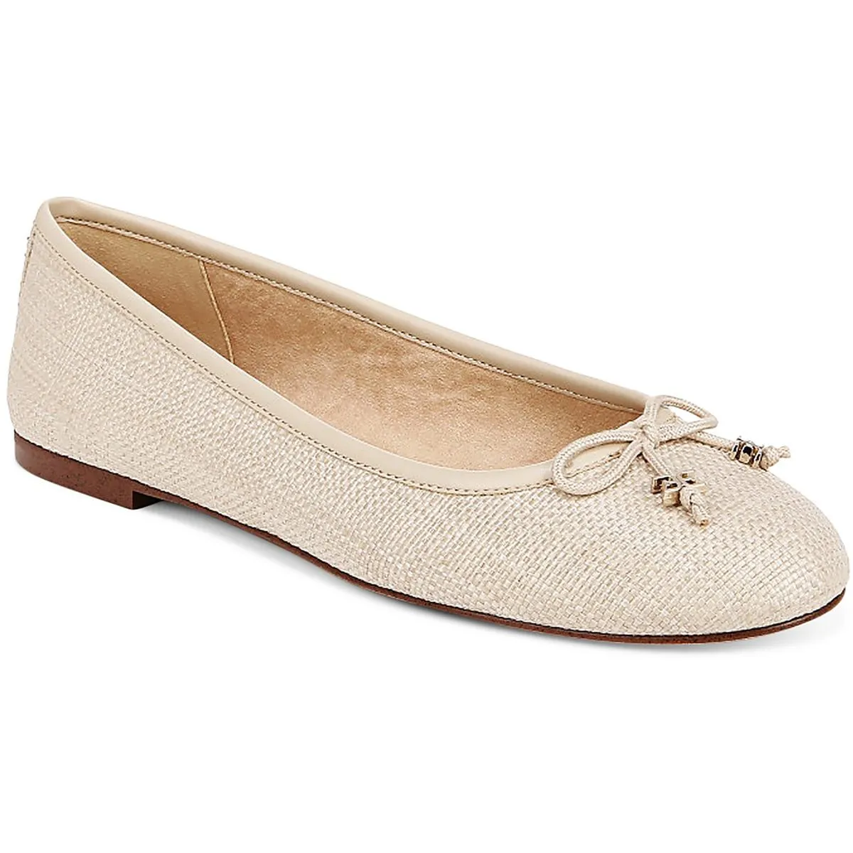 Felicia Luxe Womens Leather Bow Ballet Flats