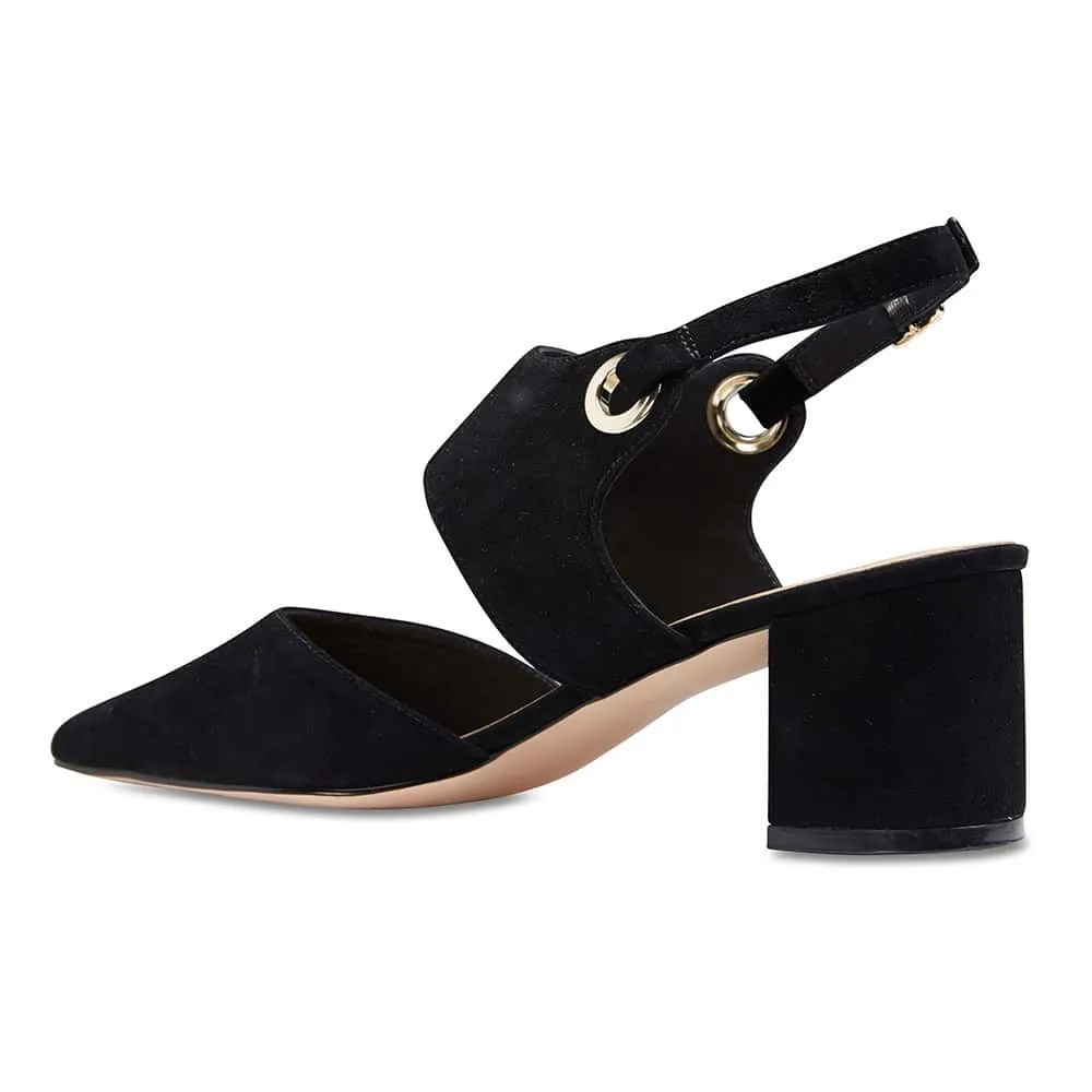 Felicity Heel in Black Suede