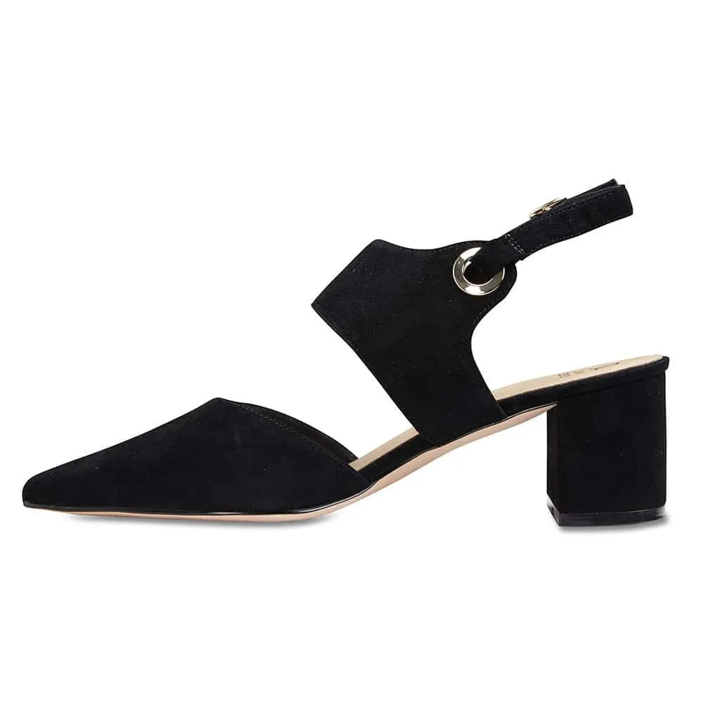 Felicity Heel in Black Suede