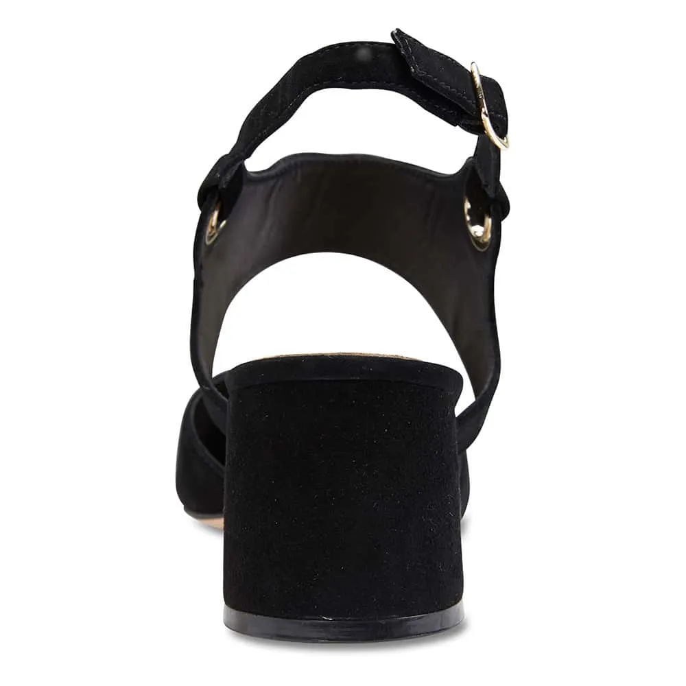 Felicity Heel in Black Suede