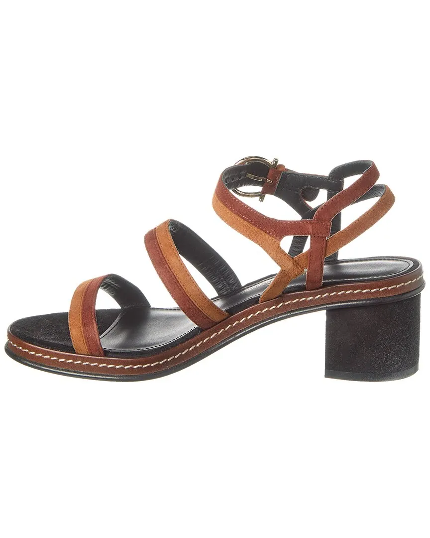 Ferragamo Gancini Suede Sandal