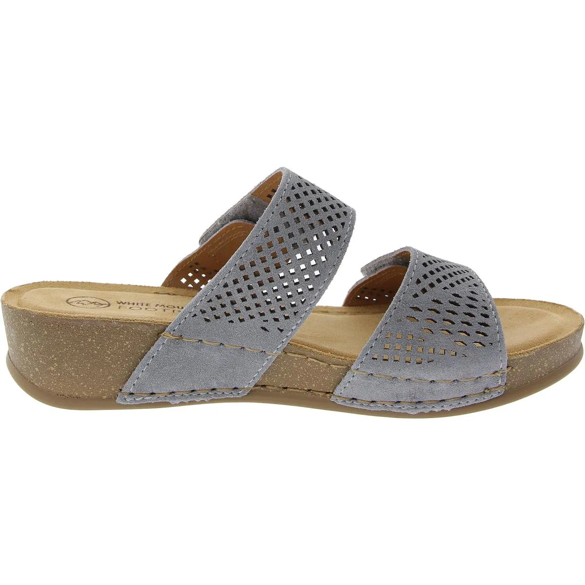 Ferula Womens Laser Cut Suede Wedge Sandals