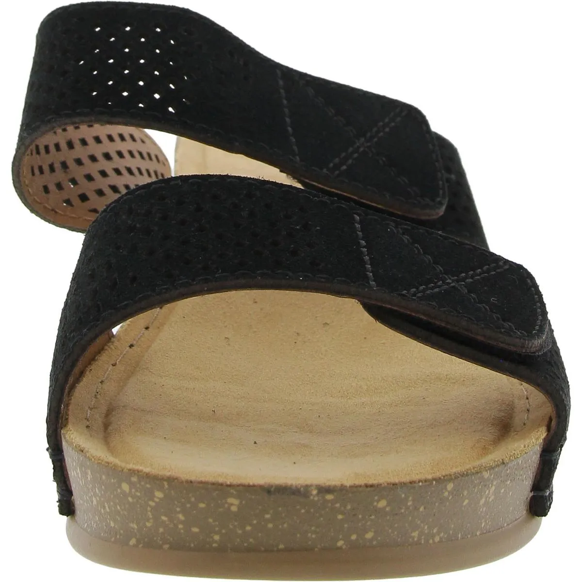 Ferula Womens Laser Cut Suede Wedge Sandals
