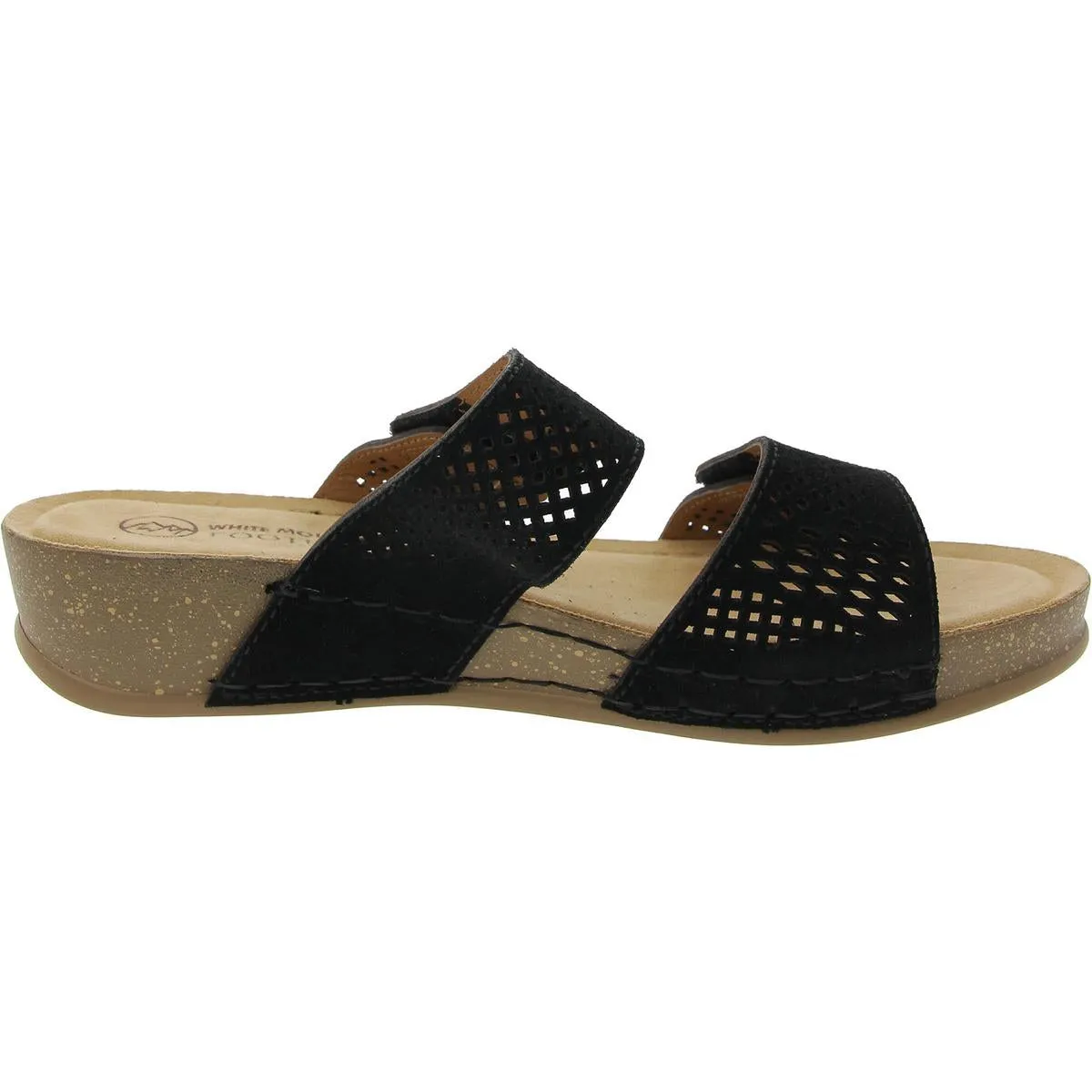 Ferula Womens Laser Cut Suede Wedge Sandals