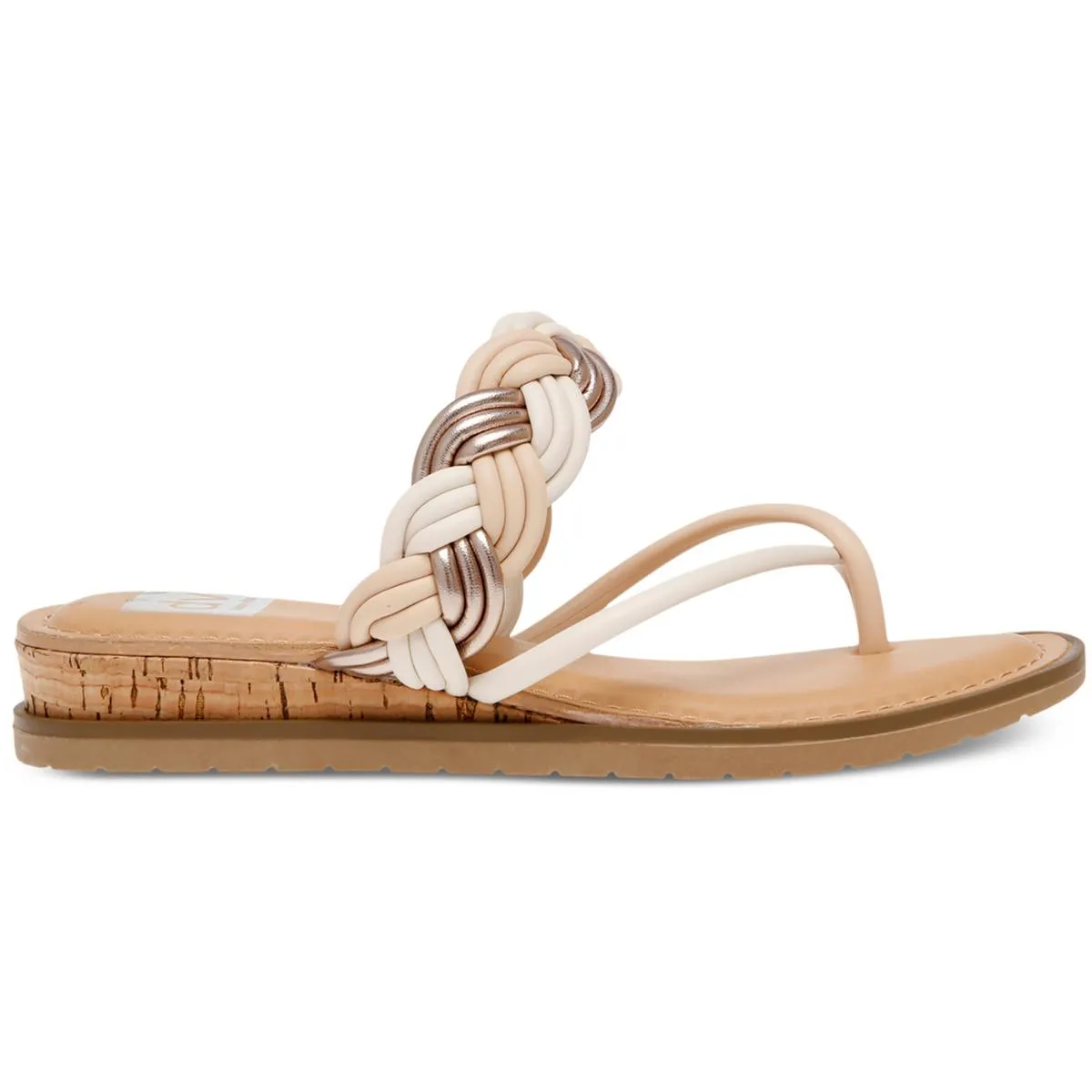FIORELLA Womens Strappy Woven Slide Sandals