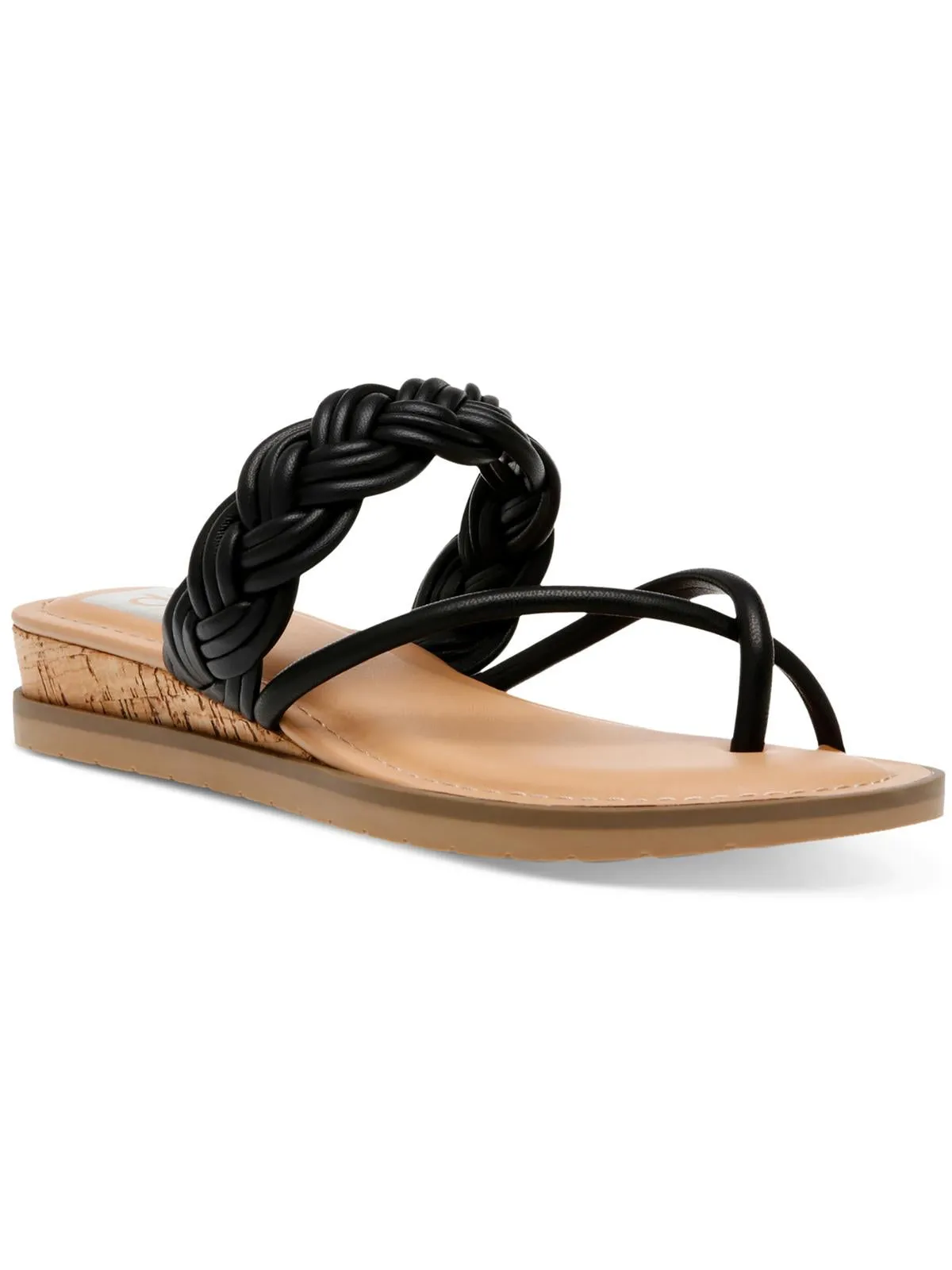 FIORELLA Womens Strappy Woven Slide Sandals