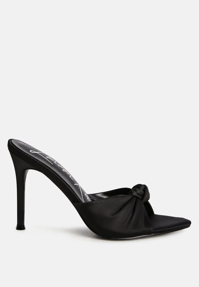 first crush satin knot high heeled sandals
