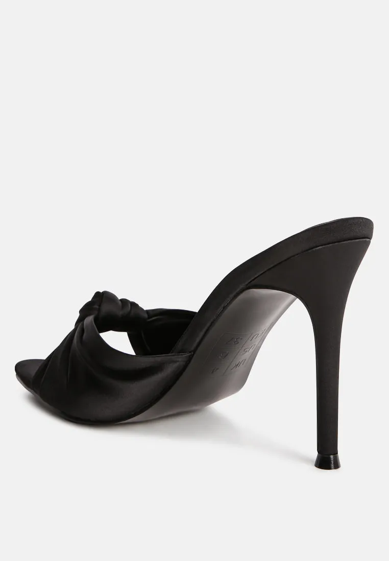 first crush satin knot high heeled sandals