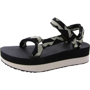 Flatform Womens Textured Ankle Strap Platform Sandals