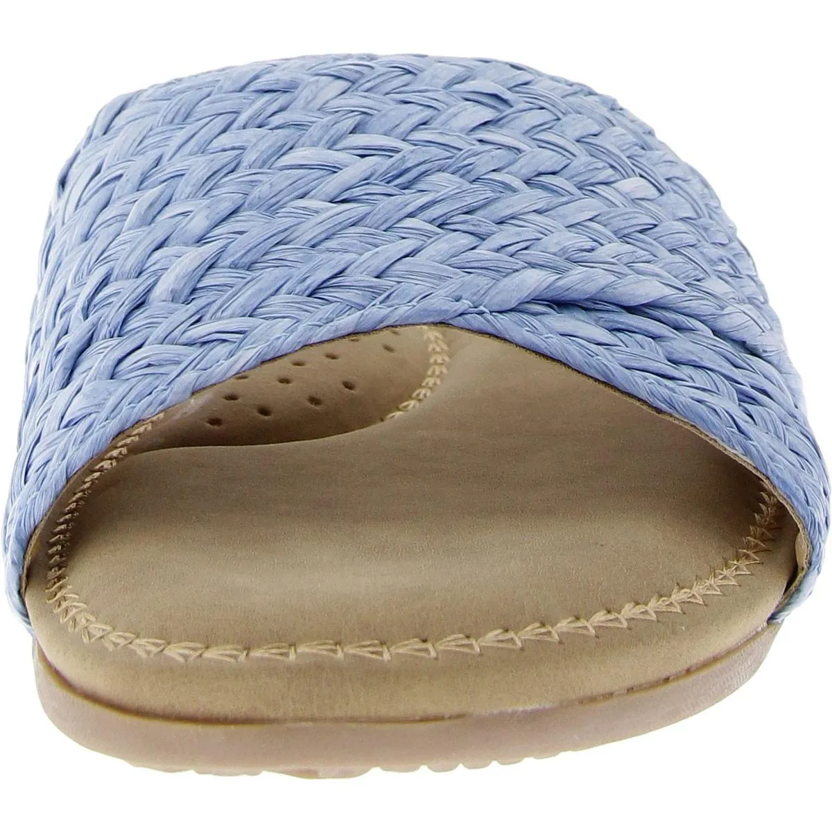 Flawless Womens Woven Flat Slide Sandals