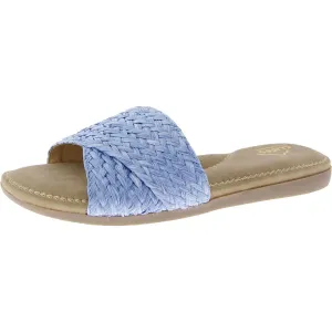 Flawless Womens Woven Flat Slide Sandals