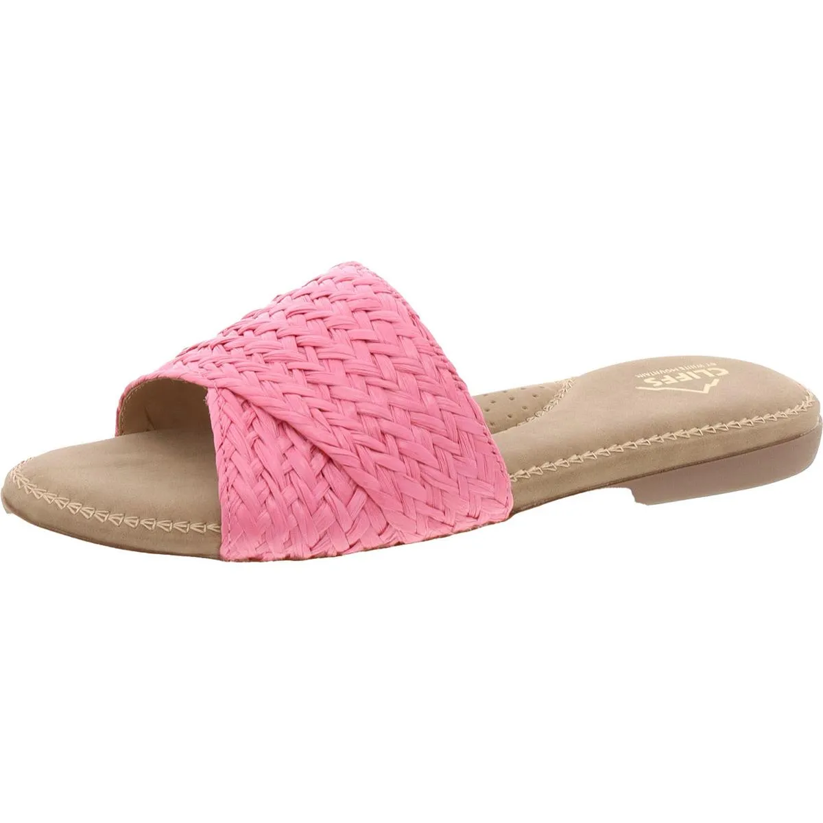 Flawless Womens Woven Flat Slide Sandals