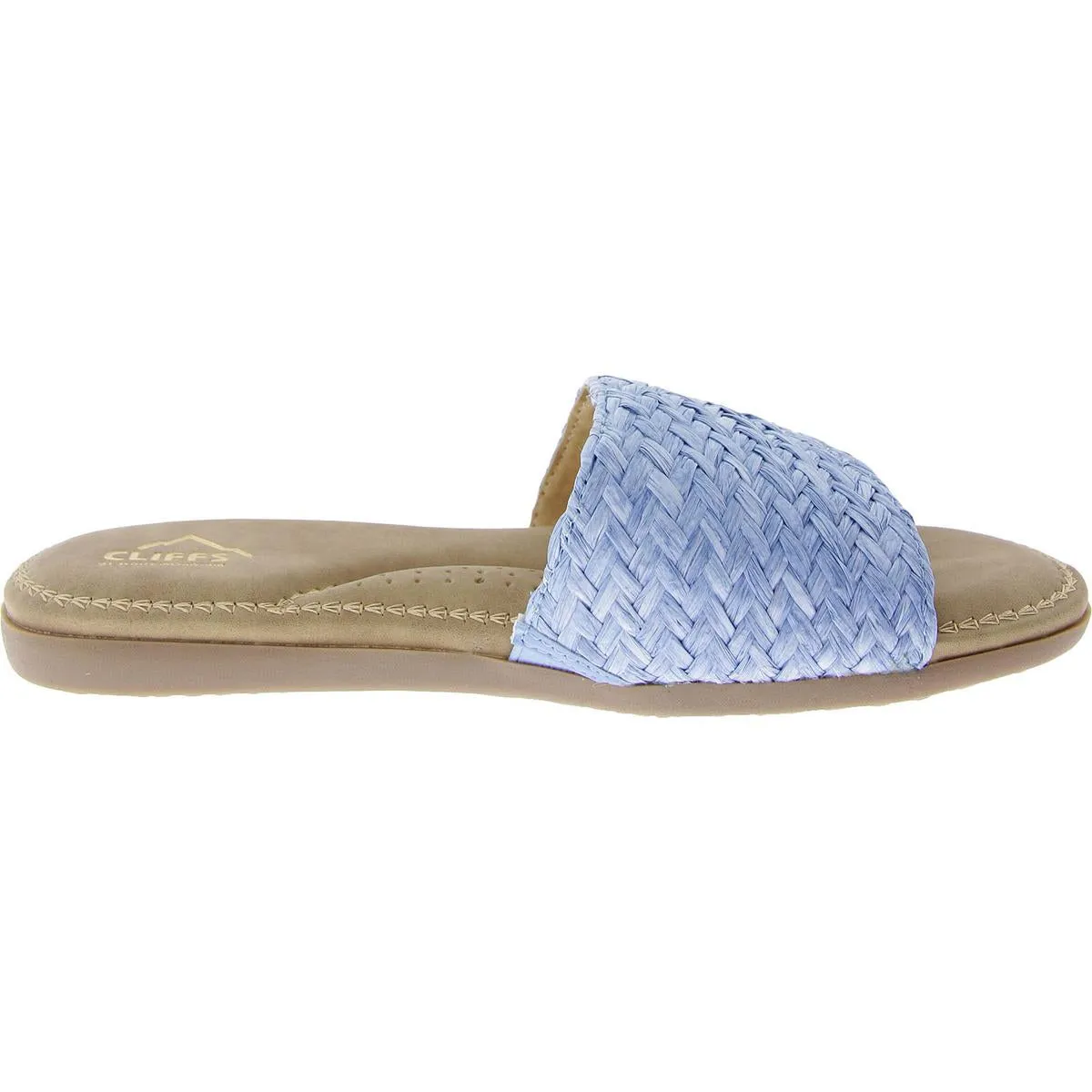 Flawless Womens Woven Flat Slide Sandals