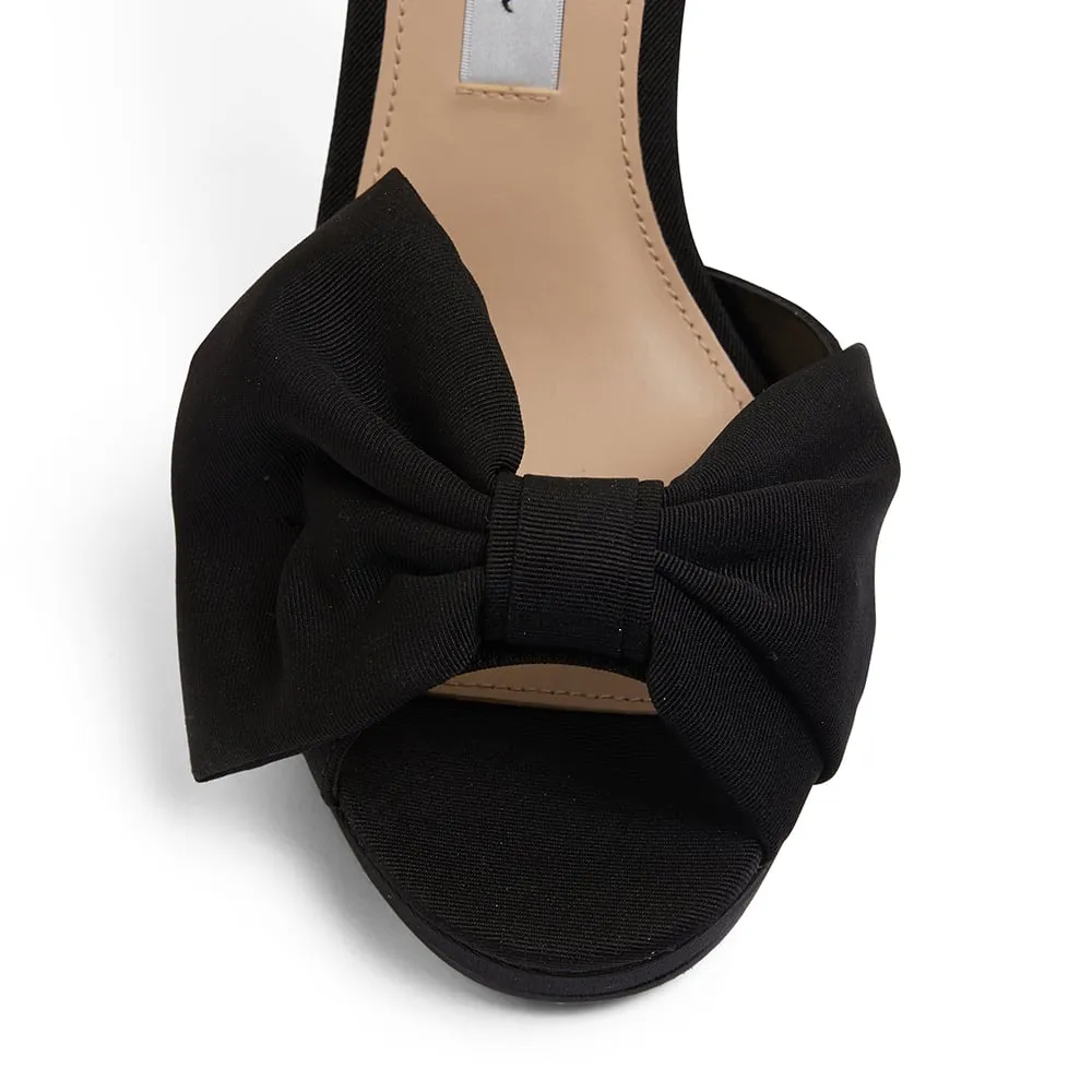 Flosie Heel in Black Satin