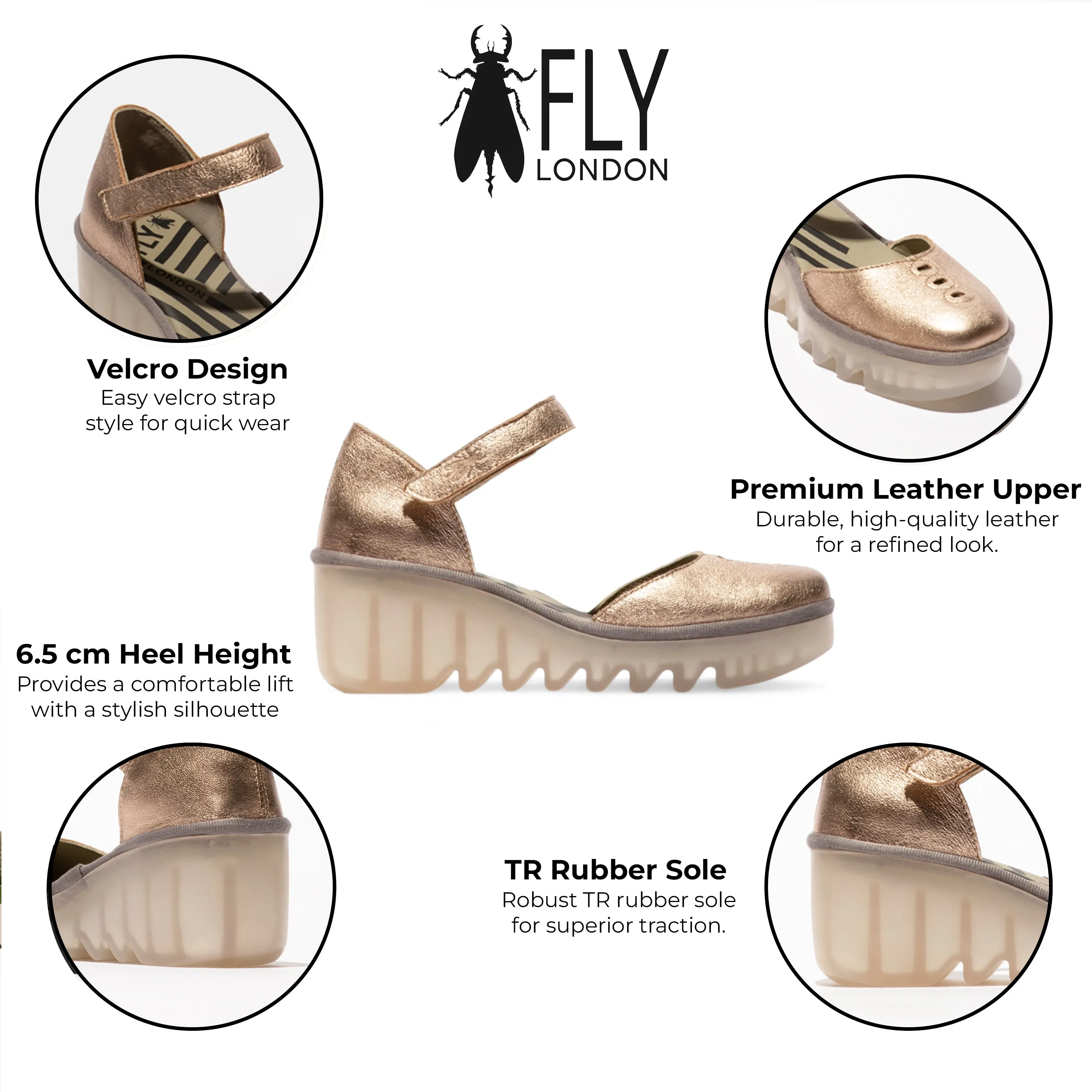 Fly London Women's Sahara Gold BISO305FLY Wedges Sandals Espadrille Stap Heels